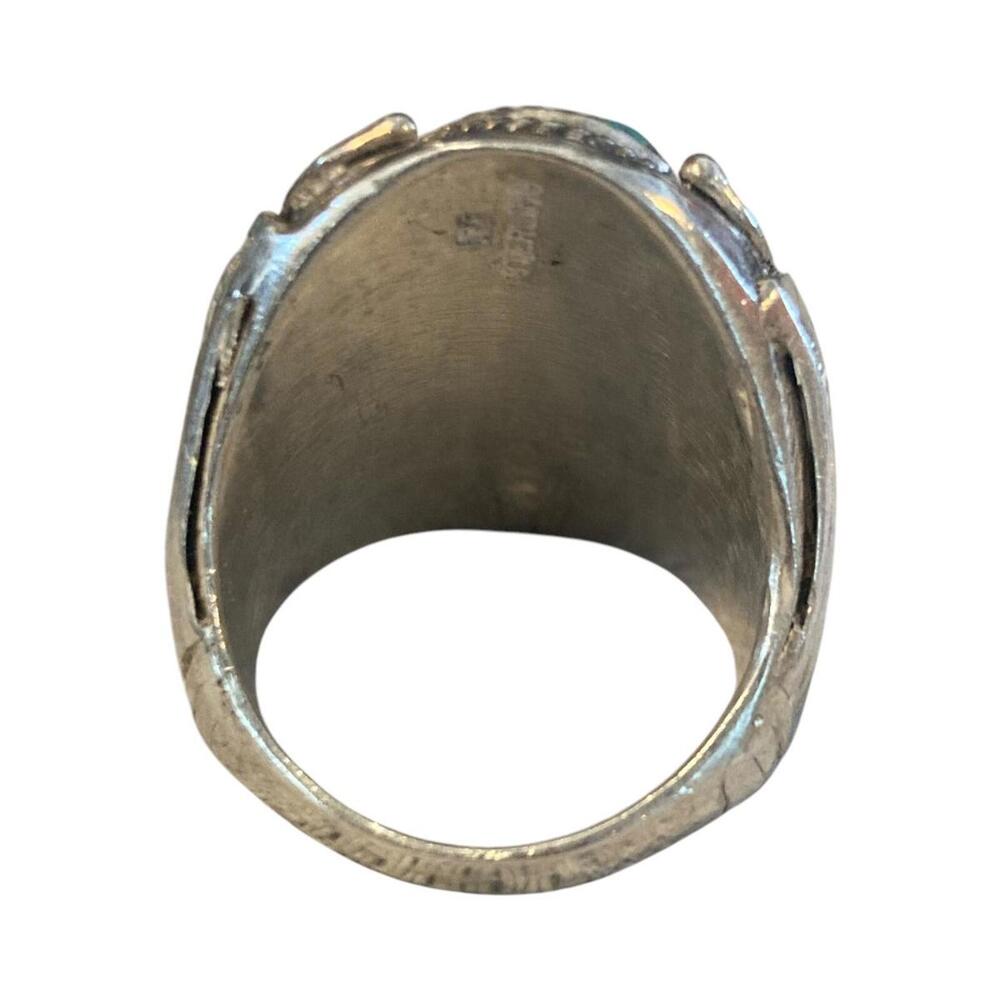 Native American Navajo Richard Begay Sterling Silver Turquoise Ring 10.25 - Picture 4 of 14